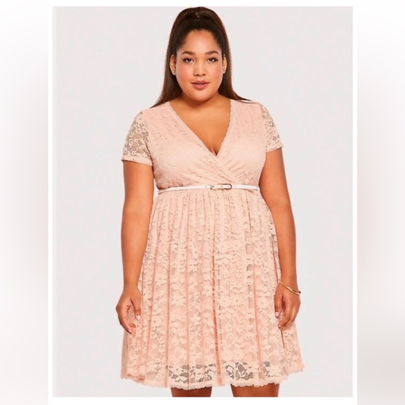 Torrid Blush Pink Lace Mini Dress - Picture 3 of 3